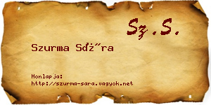 Szurma Sára névjegykártya